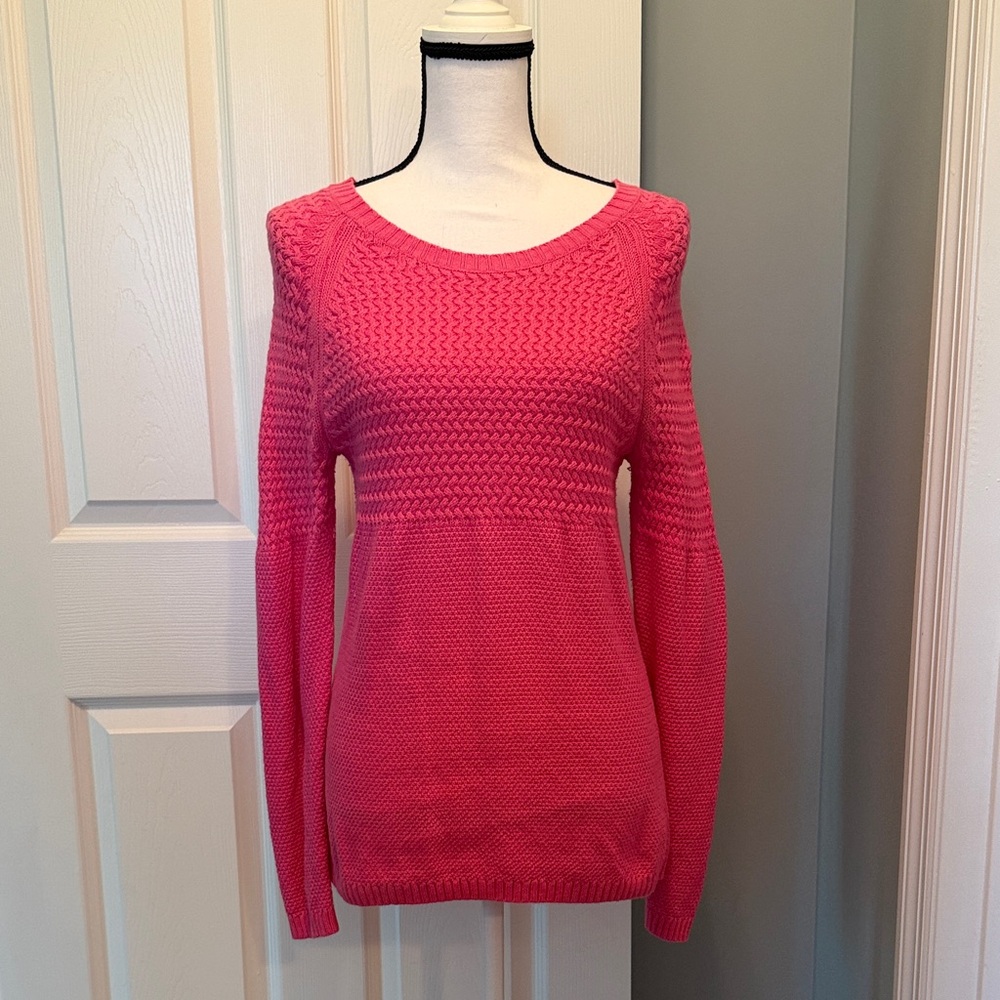 Talbots Vibrant Pink Crew Neck Sweater